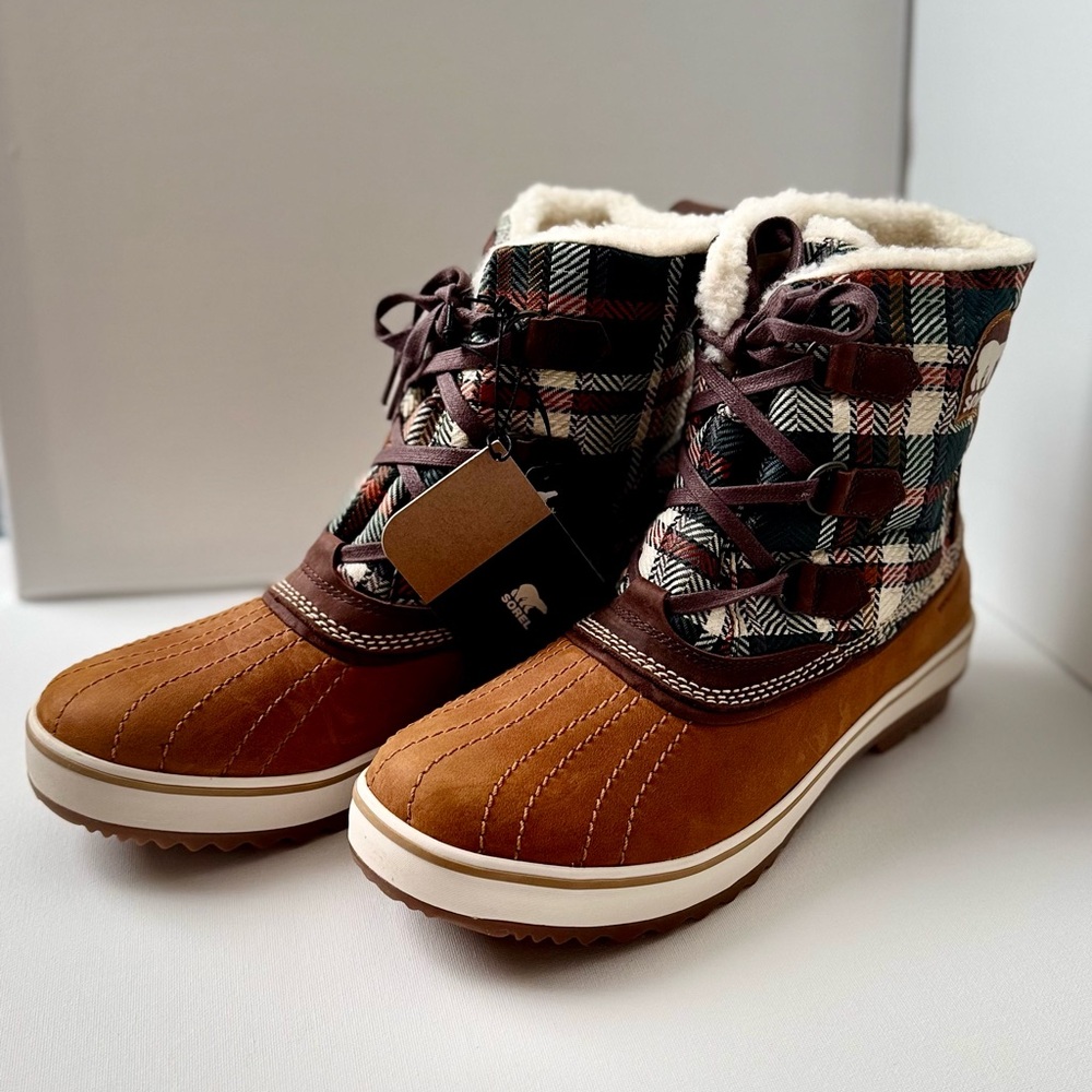 Sorel Brown Plaid Winter Boots